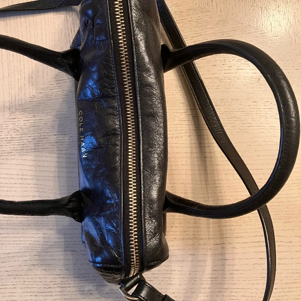 Cole Haan Women’s Black Leather Mini Satchel Crossbody Bag | Every Day Use